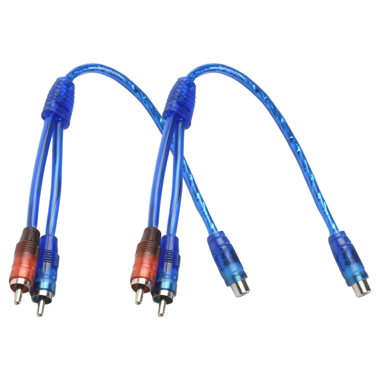 Audio Splitter Y - 2本セット RCAオーディオケーブルキット「Y」スプリッターアダプター コンピューター用 1メス-2オス コード 12インチ