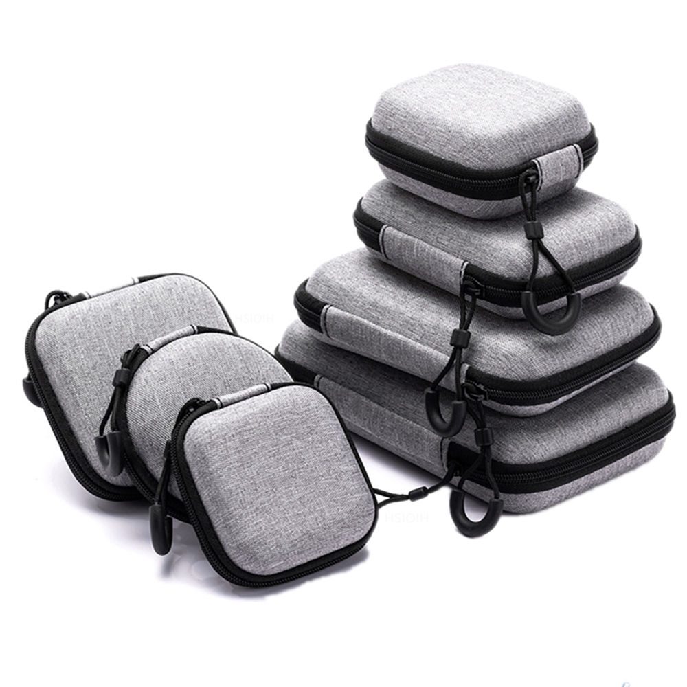 Earbuds Charging Case - ポータブルデータケーブルオーガナイザーバッグ、EVA楕円形イヤホン収納バッグ、ハードシェル、防水ケース、充電器、Uディスク、ジッパーポーチ、小