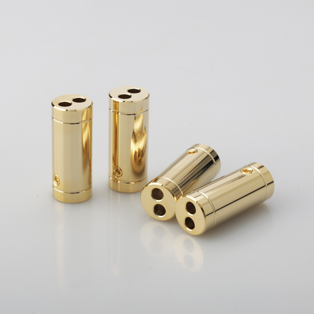 4 個のクロム/金メッキスピーカーケーブルオーディオケーブル - Audio Splitter Y のレビューと価格